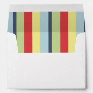 Christmas Holiday Cute Whimsical Striped Envelope