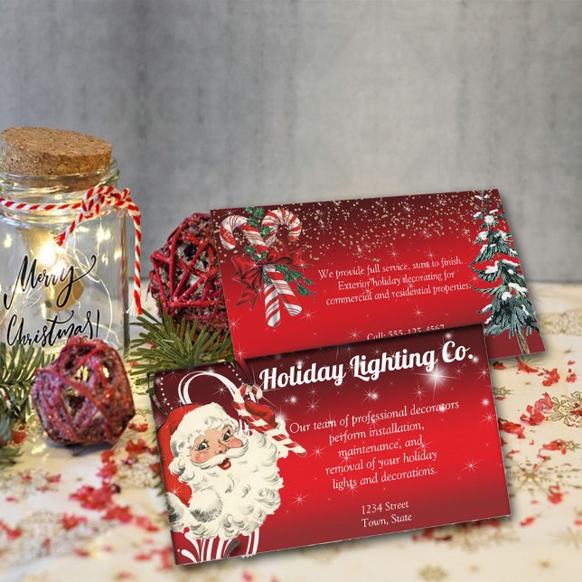Christmas Holiday Decorating Company Business Card (Creator Uploaded)