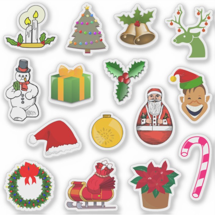 Christmas Holiday Decoration Sticker Set | Zazzle.com.au