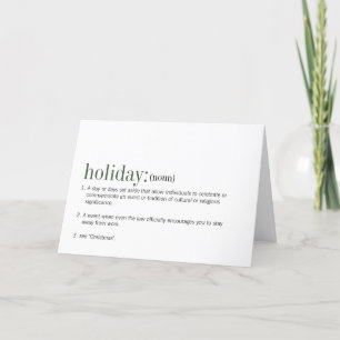 Christmas Holiday Definition Holiday Greeting Card