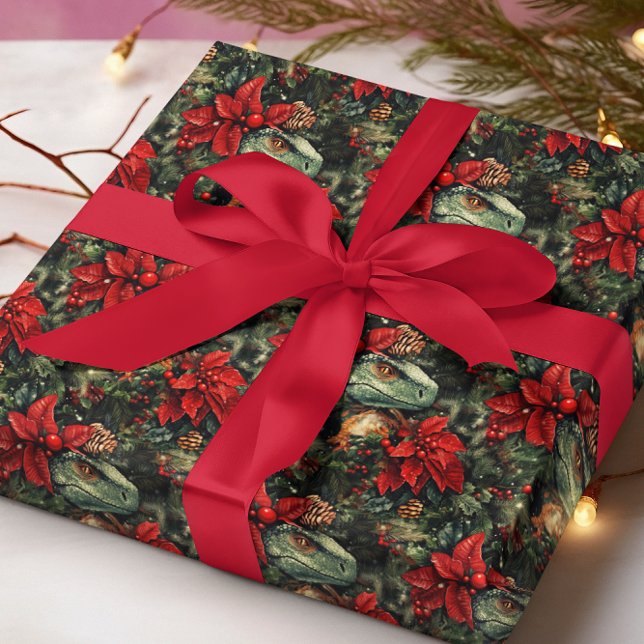  Christmas Holiday Dinosaur  pattern Wrapping Paper (Creator Uploaded)
