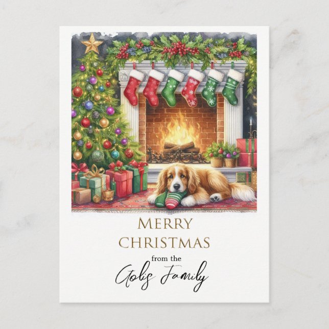 Christmas Holiday Dog Personalised  Postcard (Front)
