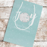 Christmas Holiday Elegant Beach Turquoise Coastal Medium Gift Bag<br><div class="desc">This design features Christmas holiday elegant simple beach, nautical coastal sea ocean life, sand dollar joy minimalist teal, trendy stylish calligraphy script font, turquoise teal blue tropical island, modern simple typography unique text, Christmas holiday beach gift wrap, Christmas holiday wrapping supplies, sea shells coastal living coast, Christmas holiday minimal simplistic...</div>