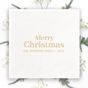 Christmas Holiday Elegant Modern Minimal Gold Foil Napkins