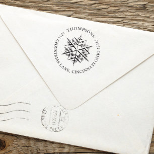 Christmas Holiday Elegant Simple Winter Snowflake  Self-inking Stamp