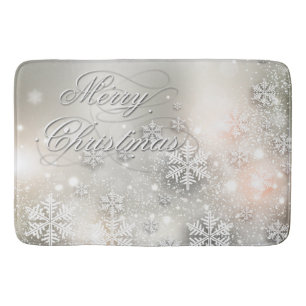 Christmas Holiday Elegant Snowflake Bath Mat