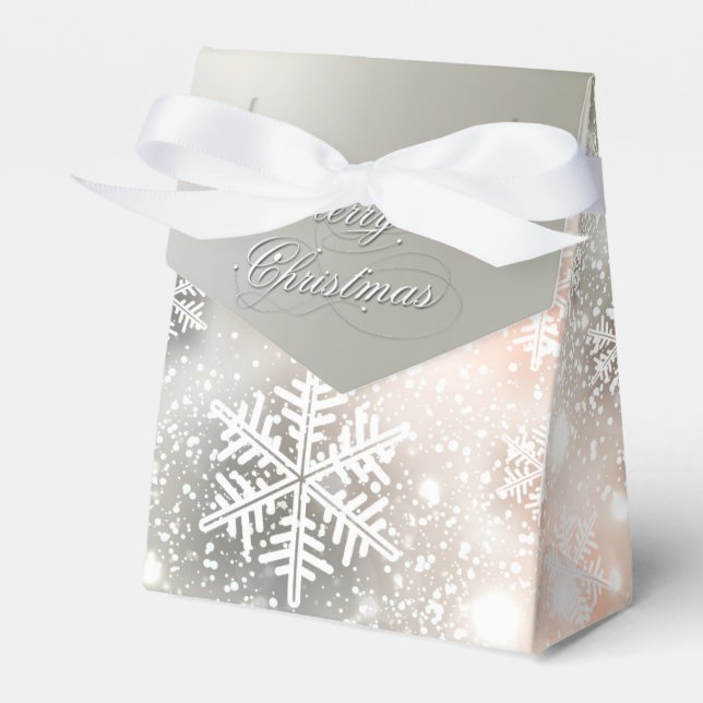 Christmas Holiday Elegant Snowflake Favour Box (Front Side)