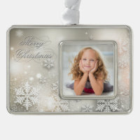 Christmas Holiday Elegant Snowflake Frame Ornament