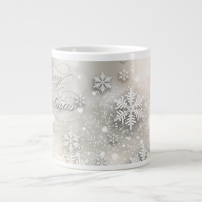 Christmas Holiday Elegant Snowflake Mug Word Art (Front)