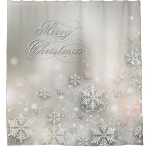 Christmas Holiday Elegant Snowflake Shower Curtain
