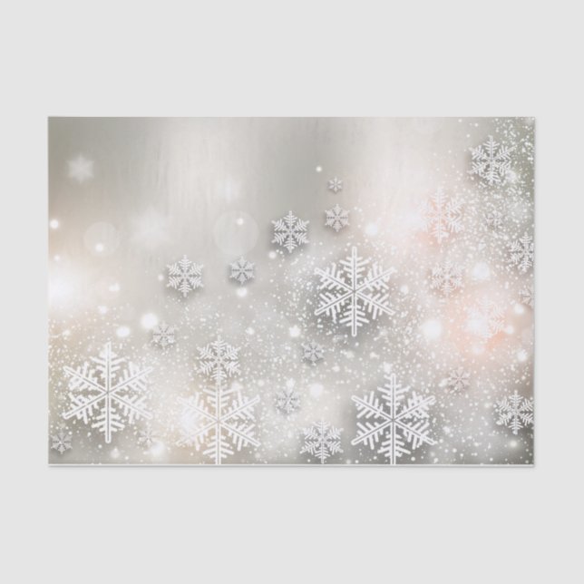 Christmas Holiday Elegant Snowflake Tissue Paper (Front)