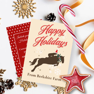 Christmas Holiday Equestrian Horse Invitation