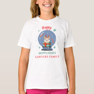 Christmas Holiday Family Matching Dog Howlidays T-Shirt