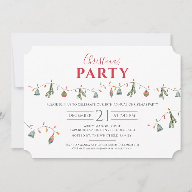 Christmas Holiday Family Party Modern Rustic Invitation (Front)