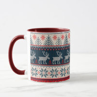 Christmas Holiday Faux Knit Pattern Nordic Theme