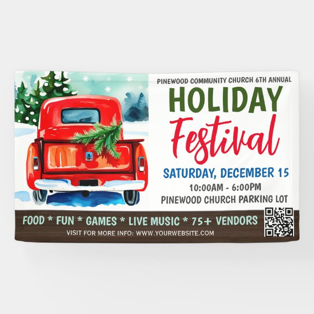 Christmas Holiday Festival Banner (Horizontal)