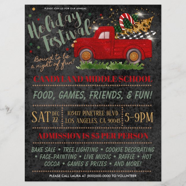 Christmas Holiday Festival Boutique Flyer (Front)
