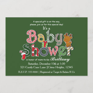 Christmas Holiday Festive BABY SHOWER Invitations