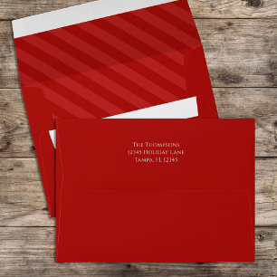 Christmas Holiday Festive Cute Red Striped  Envelope
