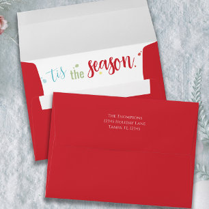 Christmas Holiday Festive Cute Tis the Season Envelope