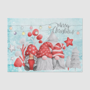 Christmas Holiday Festive Gnomes Tissue Paper