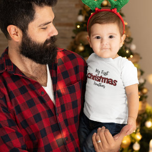 Christmas Holiday Festive My First Buffalo Check Baby T-Shirt