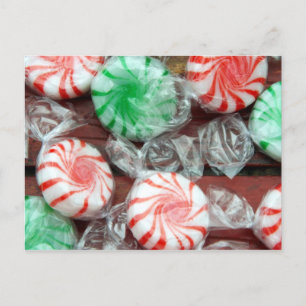 Christmas Holiday festive peppermint hard candies Postcard