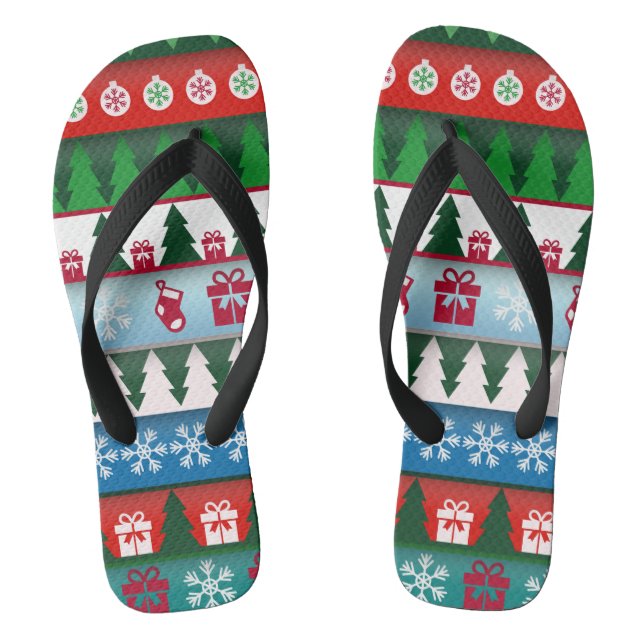 Christmas Holiday Festive Thongs (Footbed)