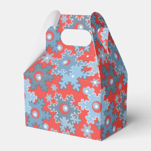 Christmas holiday festive winter snowflakes bright favour box (Front Side)