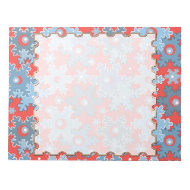Christmas holiday festive winter snowflakes bright notepad (Front)