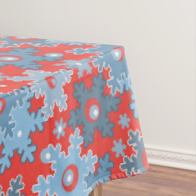 Christmas holiday festive winter snowflakes bright tablecloth (In Situ)