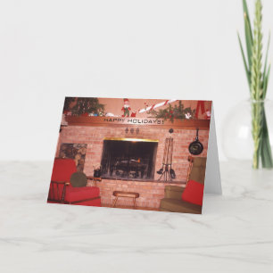 Christmas Holiday Fireplace Card