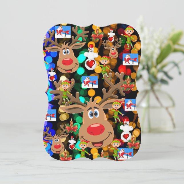 Christmas Holiday Flat Greeting Card (Standing Front)