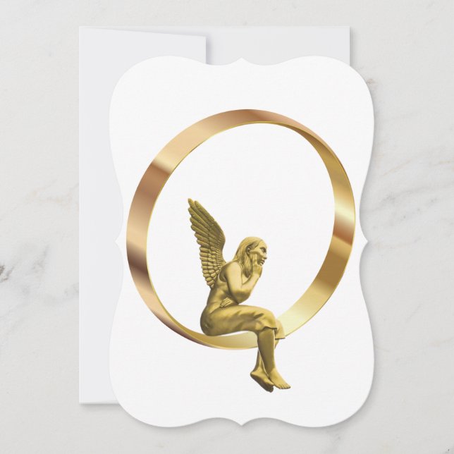 Christmas Holiday Flat Greeting Card, Angel Card (Front)