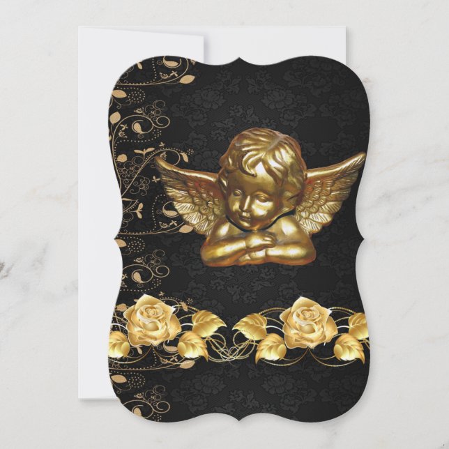 Christmas Holiday Flat Greeting Card, Angel Card (Front)