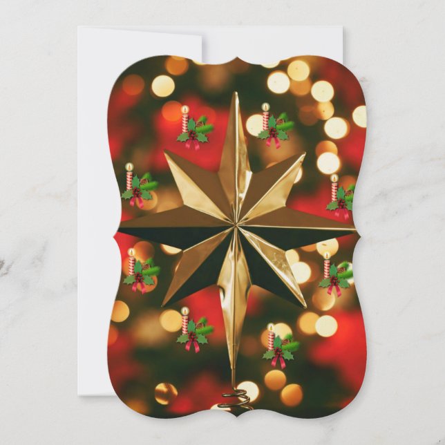 Christmas Holiday Flat Greeting Card, Card (Front)