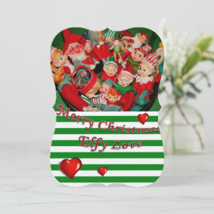 Christmas Holiday Flat Greeting Card, Elf Card