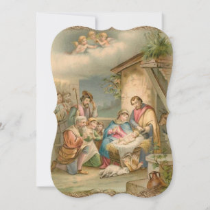 Christmas Holiday Flat Greeting Card, Jesus Christ Card