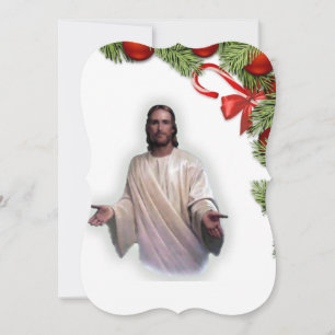 Christmas Holiday Flat Greeting Card, Jesus Christ Card