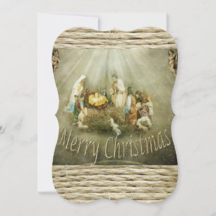 Christmas Holiday Flat Greeting Card, Jesus Christ Card