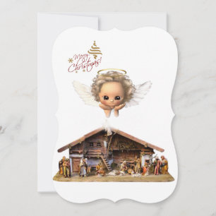 Christmas Holiday Flat Greeting Card, Jesus Christ Card
