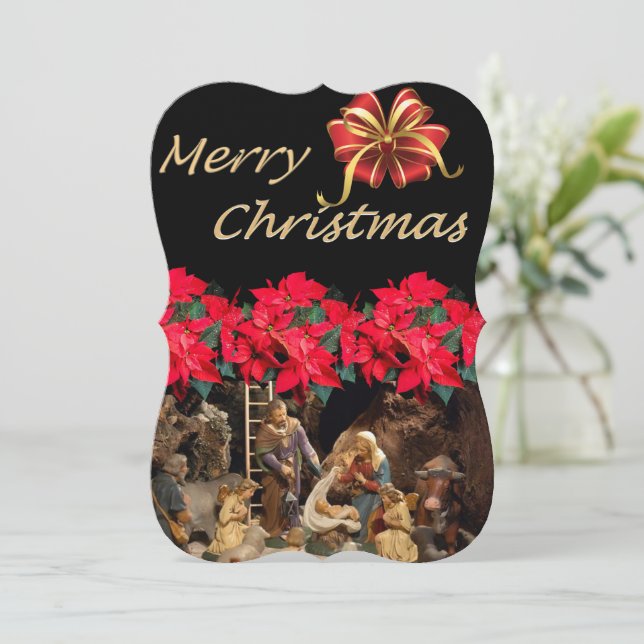 Christmas Holiday Flat Greeting Card, Jesus Christ Card (Standing Front)