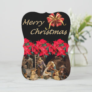 Christmas Holiday Flat Greeting Card, Jesus Christ Card