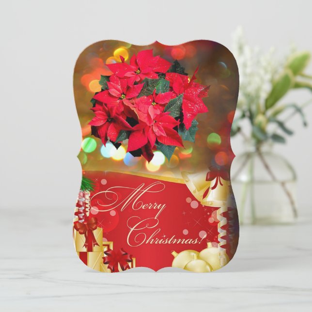 Christmas Holiday Flat Greeting Card, Merry Card (Standing Front)