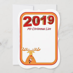 Christmas Holiday Flat Greeting Card, Santa 2019 Card