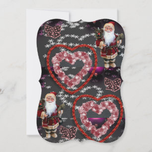 Christmas Holiday Flat Greeting Card, Santa Card