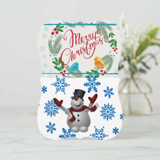 Christmas Holiday Flat Greeting Card, Santa Card (Standing Front)