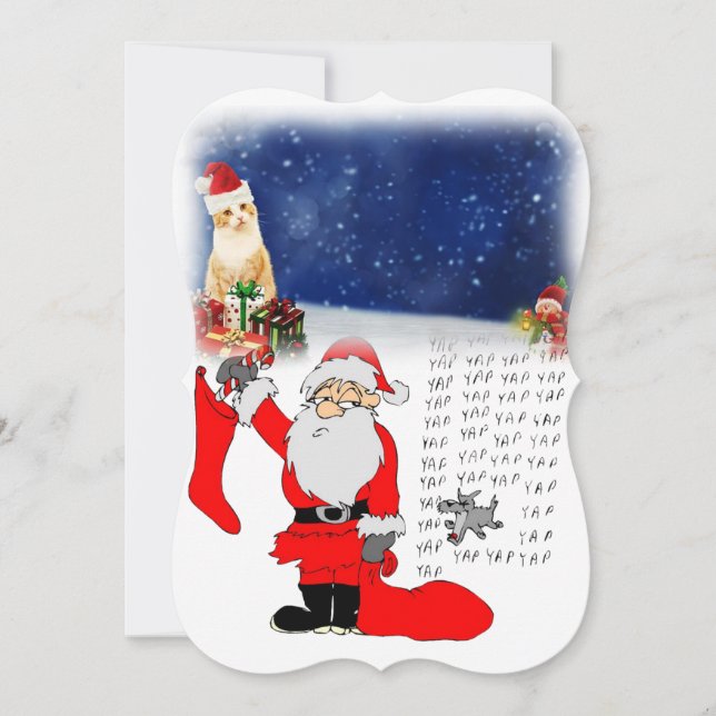 Christmas Holiday Flat Greeting Card, Santa Card (Front)