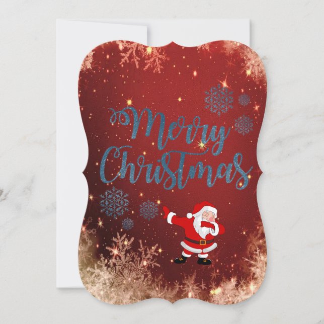 Christmas Holiday Flat Greeting Card, Santa Card (Front)