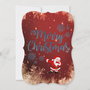 Christmas Holiday Flat Greeting Card, Santa Card